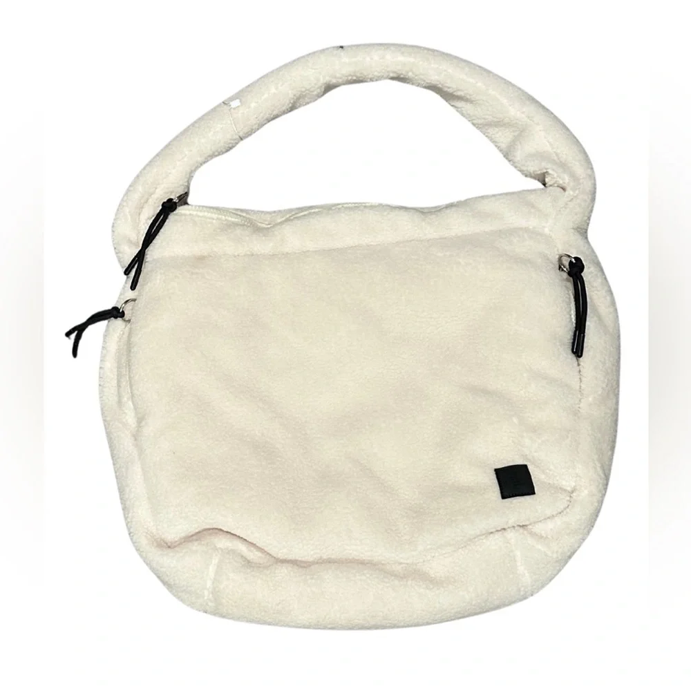 Free People Cozy Carryall, Sherpa Tote, Ivory, Oversized